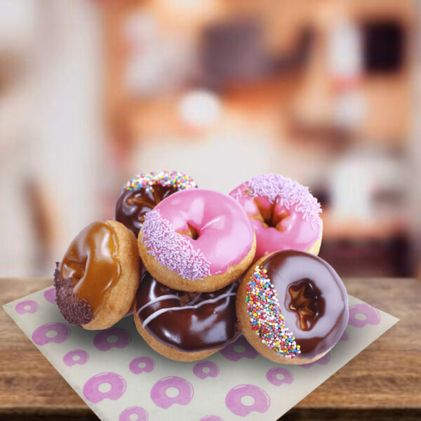 Papel Grado Alimenticio Medida 30x30 cm con Diseño Genérico Donas - Image 2