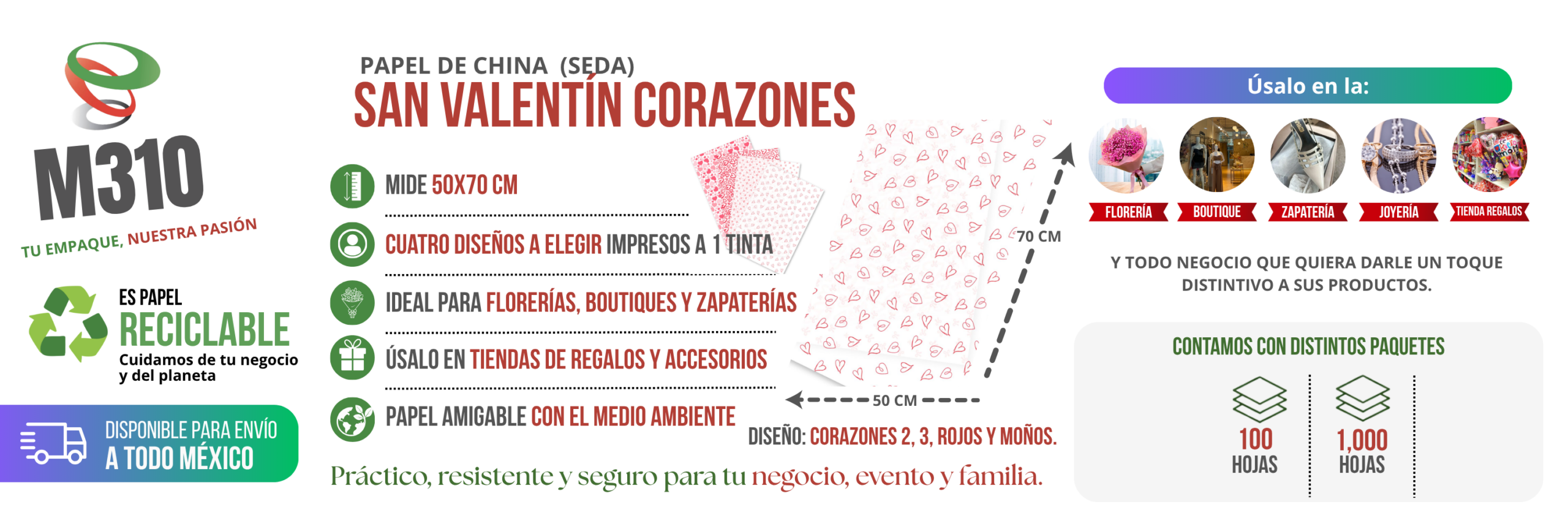 Infografía Papel de China San Valentin 50x70