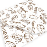 Papel Grado Alimenticio Medida 30x30 cm con Diseño Genérico Bakery