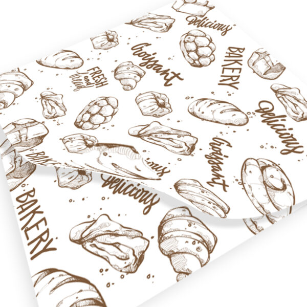 Papel Grado Alimenticio Medida 30x30 cm con Diseño Genérico Bakery - Image 4