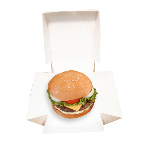 Caja para hamburguesas cuadrada 12.5x12.5x7 cms Blanca - Image 2