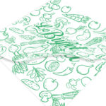 Papel Grado Alimenticio Medida 30x30 cm con Diseño Genérico Ensaladas