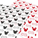 Papel Grado Alimenticio Medida 30x30 cm con Diseño Genérico Mickey y Minnie