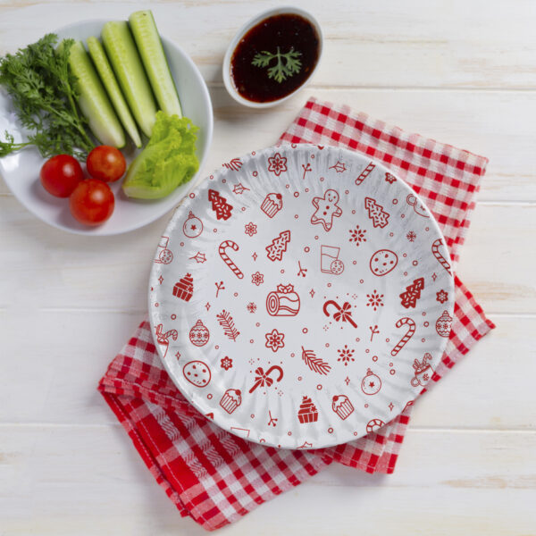 Plato Biodegradable de Cartón N°3 Blanco. Diseños Especiales, Medida 16.5 cm de diametro - Image 3