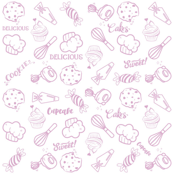 Papel Grado Alimenticio Medida 30x30 cm con Diseño Genérico Reposteria - Image 2