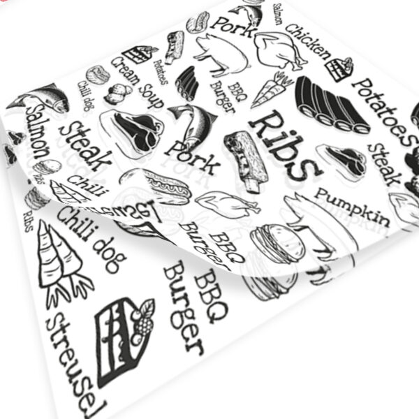 Papel Grado Alimenticio Medida 30x30 cm con Diseño Genérico Ribs - Image 3