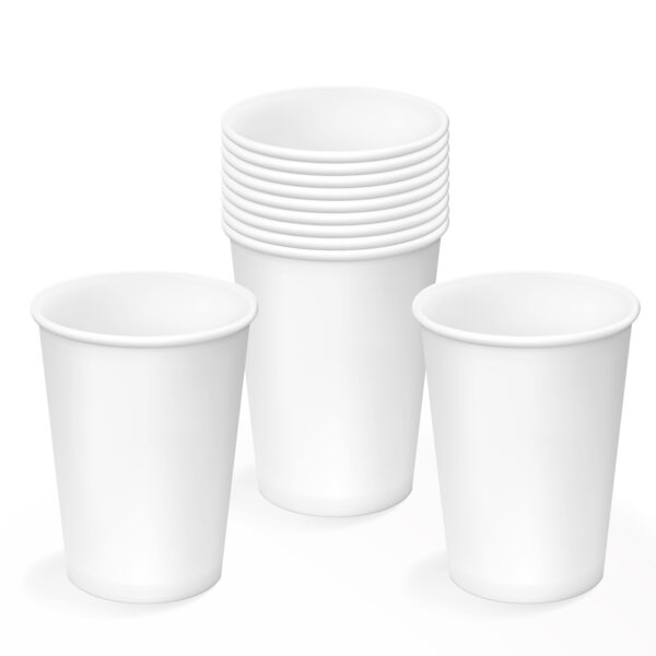 Vaso De Papel Blanco Para Bebida Fría o Caliente 12 OZ - Image 2
