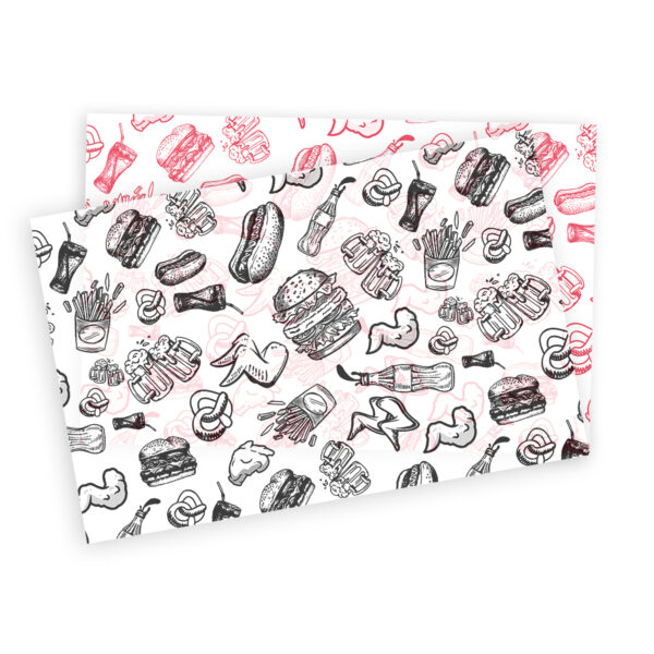 Papel Grado Alimenticio con diseño generico de alimentos gramaje de 23 g, medida 22x34cm - Image 4