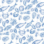 Papel Grado Alimenticio Medida 30x30 cm con Diseño Genérico Mariscos - Image 2