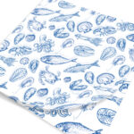 Papel Grado Alimenticio Medida 30x30 cm con Diseño Genérico Mariscos