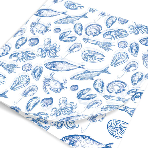 Papel Grado Alimenticio Medida 30x30 cm con Diseño Genérico Mariscos - Image 3