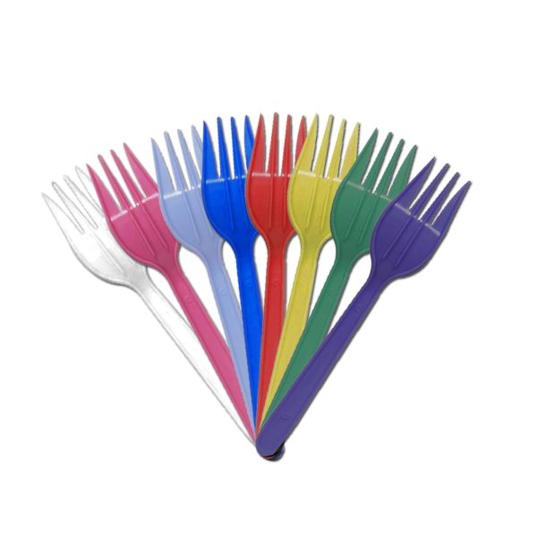 TENEDOR DE PLASTICO MEDIANO DE COLOR (PAYASIFIESTAS) - Image 3