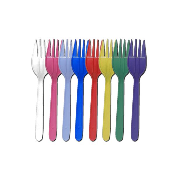 TENEDOR DE PLASTICO MEDIANO DE COLOR (PAYASIFIESTAS) - Image 2
