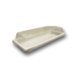 600 BANDEJAS DE BAGAZO CON TAPA PET No. 2 LISA 21.5x9+5 cm