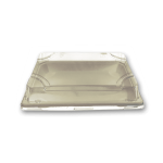 600 BANDEJAS DE BAGAZO CON TAPA PET No. 7 LISA 22x13.9+5 cm