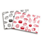 1000 HOJAS DE PAPEL GRADO ALIMENTICIO DISEÑO GENERICO SUSHIS 20X30 CM