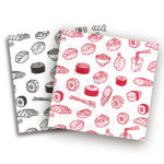 PAPEL GRADO ALIMENTICIO DISEÑO GENERICO SUSHIS 30X30 CM
